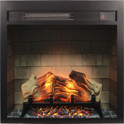Foyer électrique encastré de 71 cm (28 po), flammes multicolores, puissance de 1 400 W (5 018 BTU) pour une surface de chauffage de 37 m² (400 pi²), 8 niveaux de flamme, 11 réglages de température, minuterie de 1 à 9 heures, ensemble de bûches décoratives sur 3 côtés, télécommande et commandes tactiles, sécurité contre la surchauffe, installation encastrée, murale ou au sol.