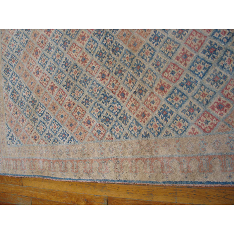 Stepped Tribal Geometric Diamond Design Antique Cotton Agra Rug