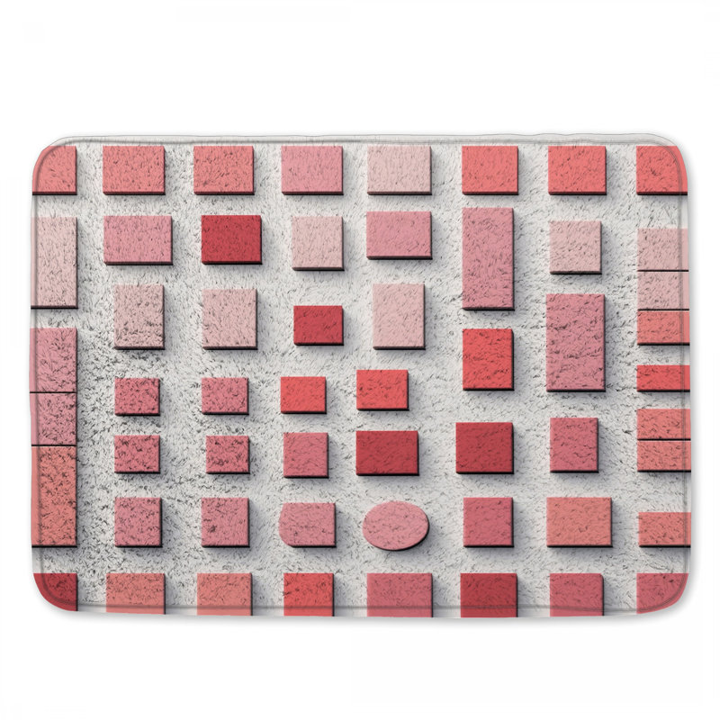 Tapis de bain à formes géométriques roses, 34in W x 21in L