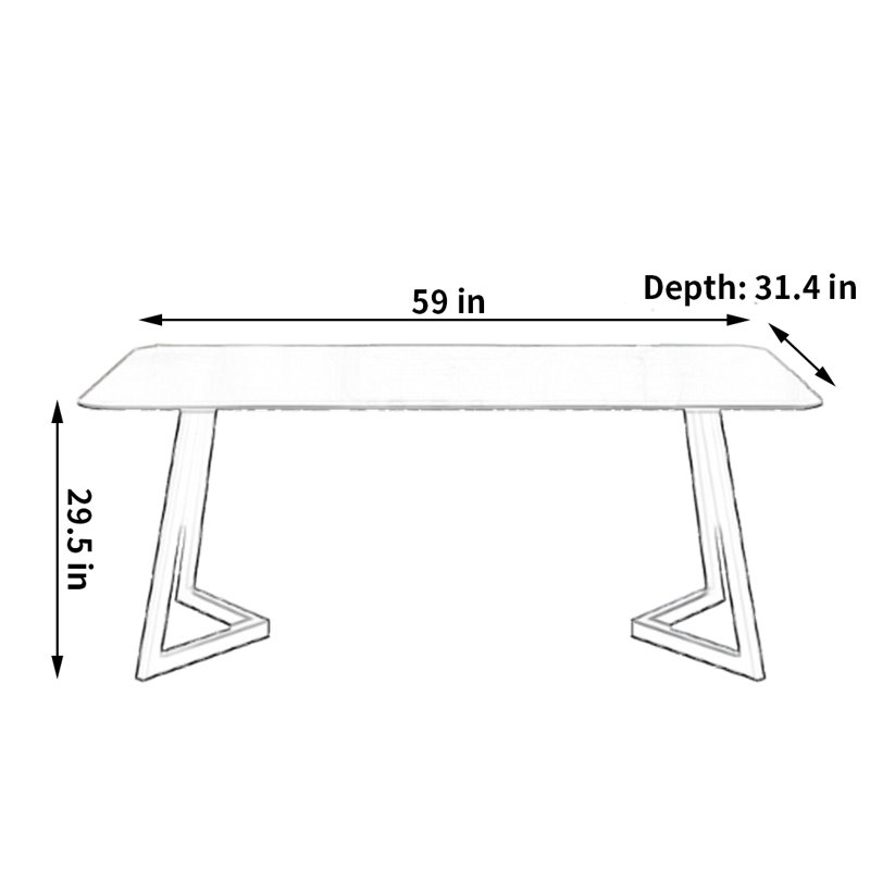 Vintage style dining table, 29.5" H x 59" L x 31.4" W