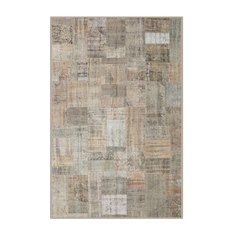 Tapis gris/beige/brun contemporain, Rectangle 2 pi x 5 pi