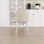 4 chaises de salle à manger modernes en lin beige, avec structure, créent un espace élégant avec des pieds en métal blanc et pratiques pour votre maison