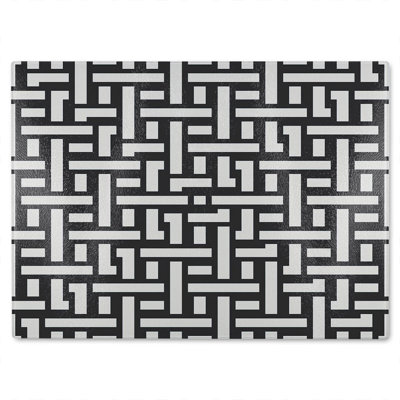 Woven Pattern Glass Chopping Board