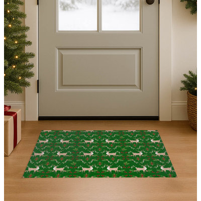 Botanical Deer Seasonal Indoor Door Mat