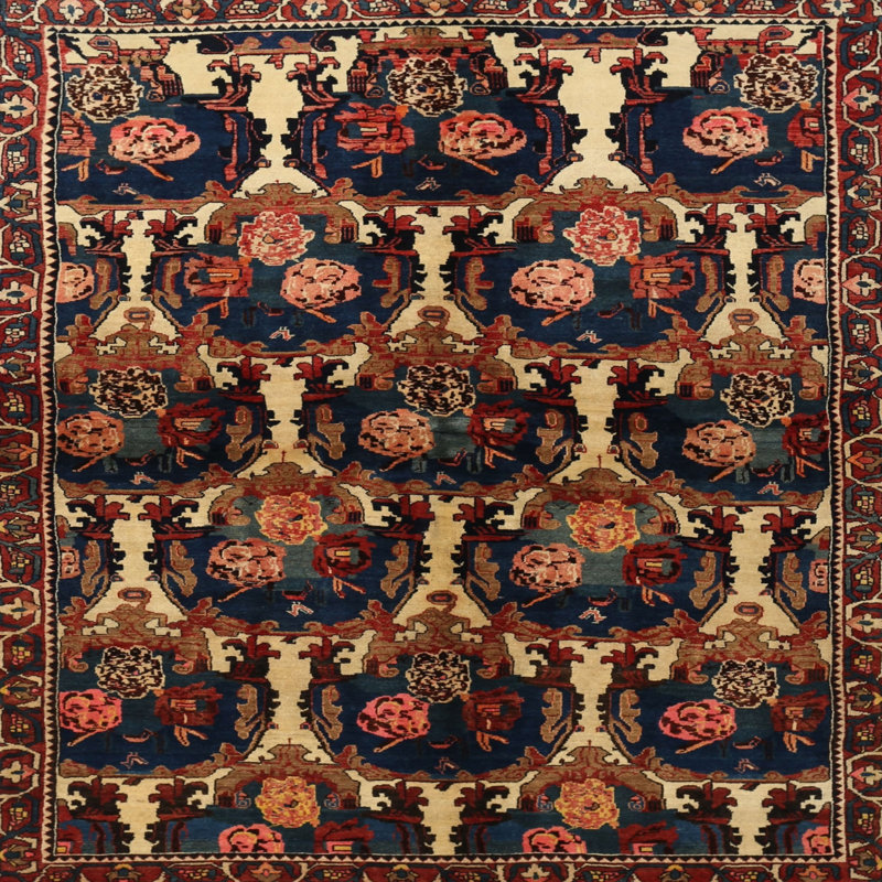 Tapis oriental bleu, Carré 6 pi