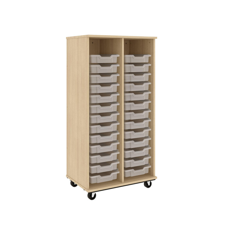 Rangement mobile de 2 bacs de classe - 26 bacs de 3 po, Palmeraie orange