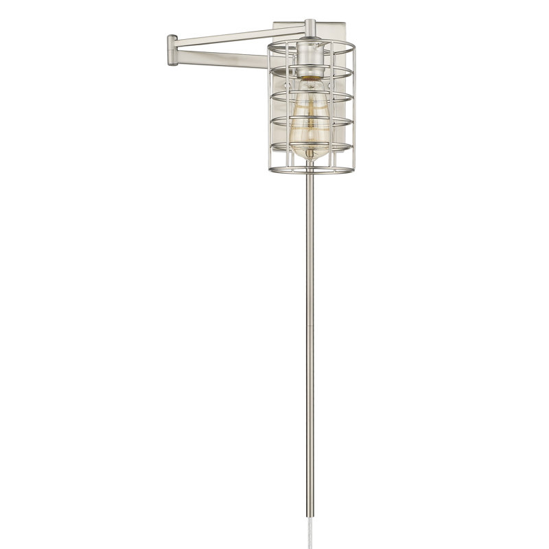 Jayla Armed Sconce, Satin Nickel