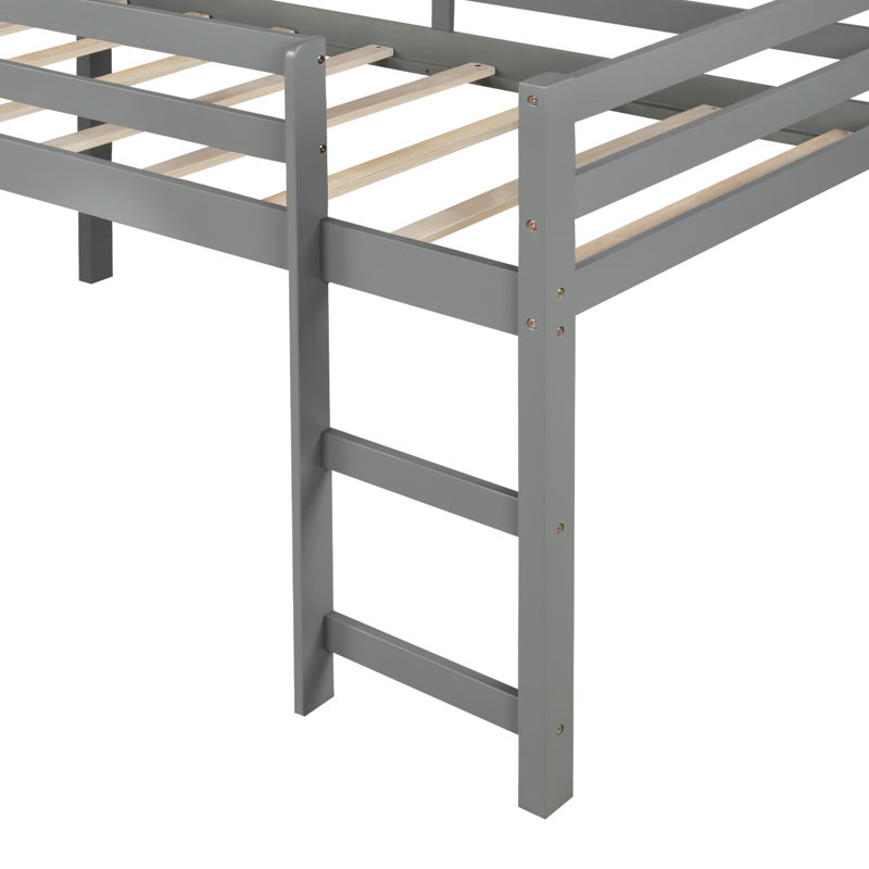 Allain Twin Solid Wood Loft Bed by Harper&Bright Designs, Gray