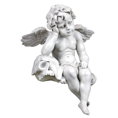 Mourning Mortality Sitting Cherub Statue