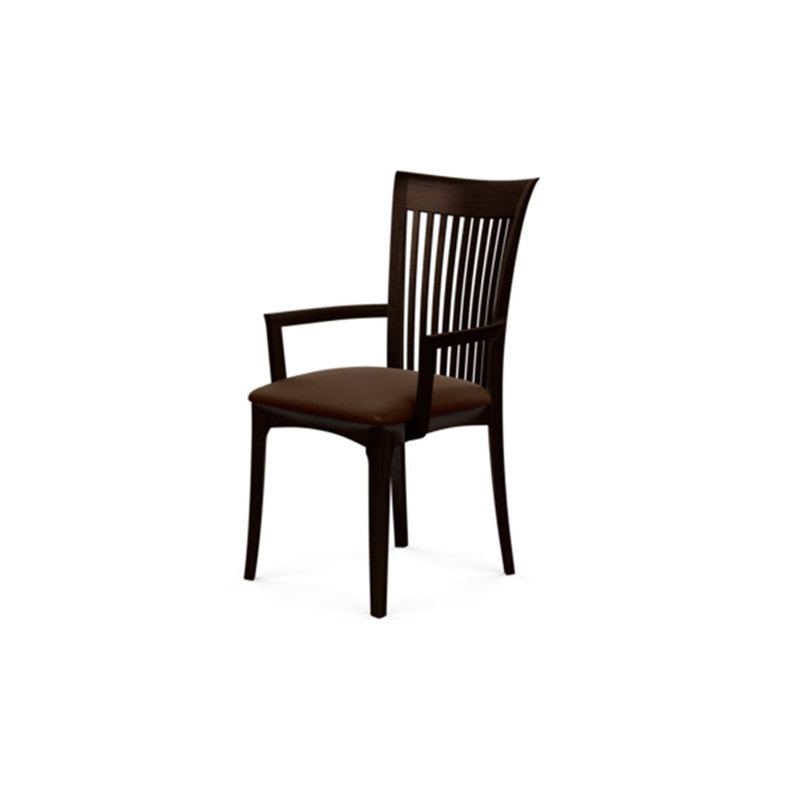 Sarah 19.25'' H Upholstered Armchair, Smoke Cherry, Coffee Leather