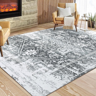 Floral Machine Printed Area Rug