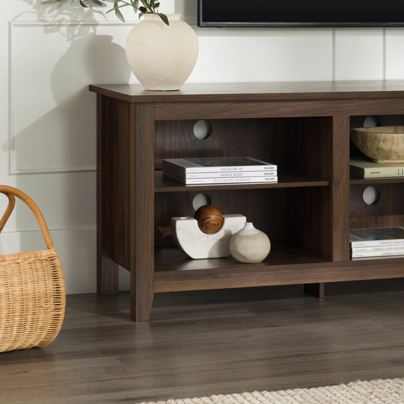 Sunbury Open Storage TV Stand, Dark Walnut, 70"