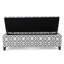 Banc de rangement avec repose-pieds Flash, tissu gris clair à imprimé géométrique 51 po