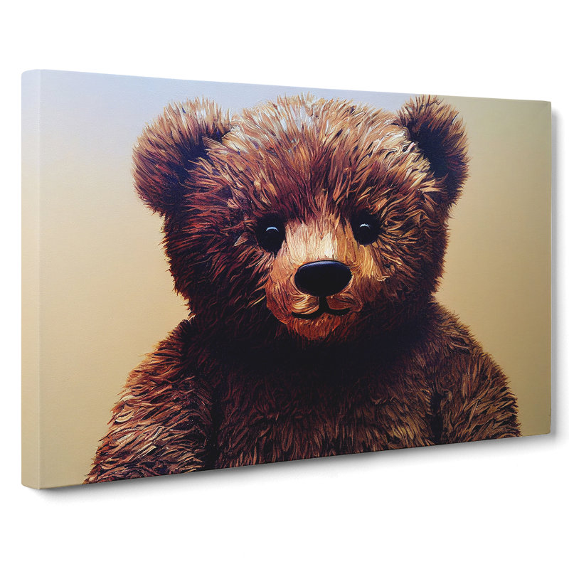 Enigmatic Teddy Bear - Wrapped Canvas Print, 50cm H x 76cm W x 3cm D