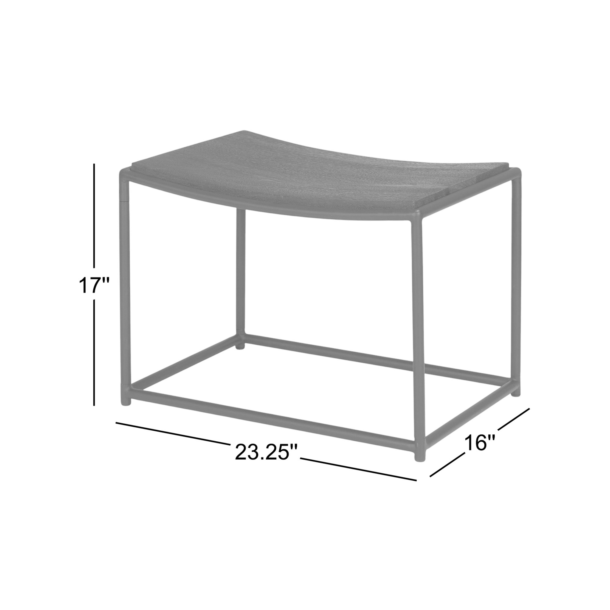 Galina Wood Seat Accent Stool, Black