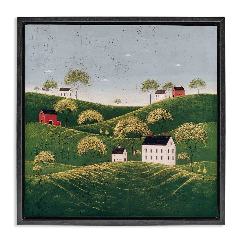 Cadre flottant Rolling Hills in Countryside Village, conception de Warren Kimble, H 18 po x l 18 po