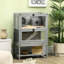 Cage à hamster en bois gris avec tablette de rangement et rampe, hauteur 35,5 po, pour 2 animaux de compagnie