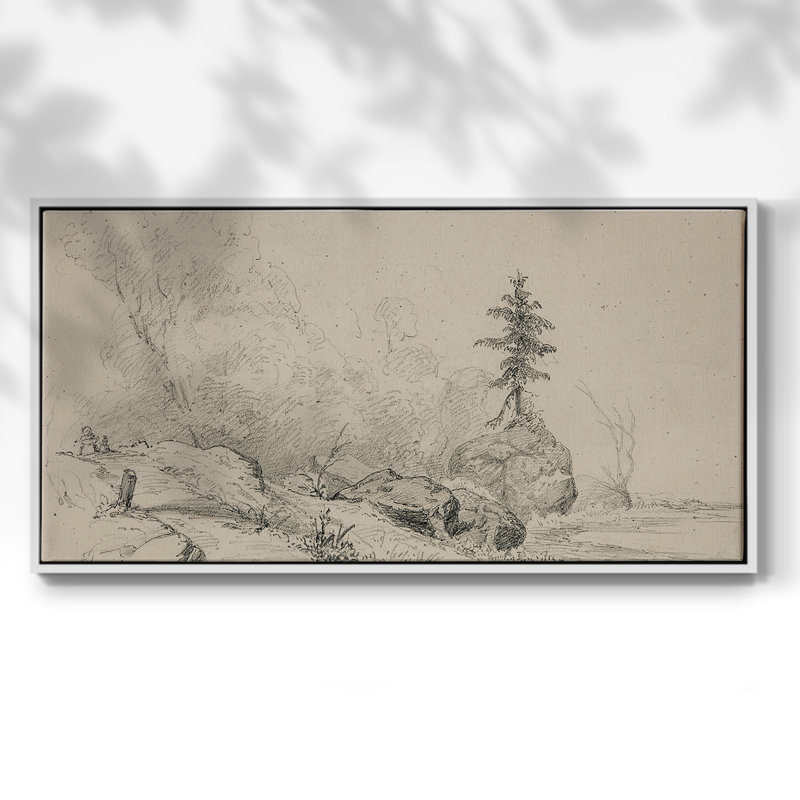 Série abstraite - CMLI - Toile tendue avec châssis encadré - Prêt à être accroché, H 21 po x l 41 po, Blanc