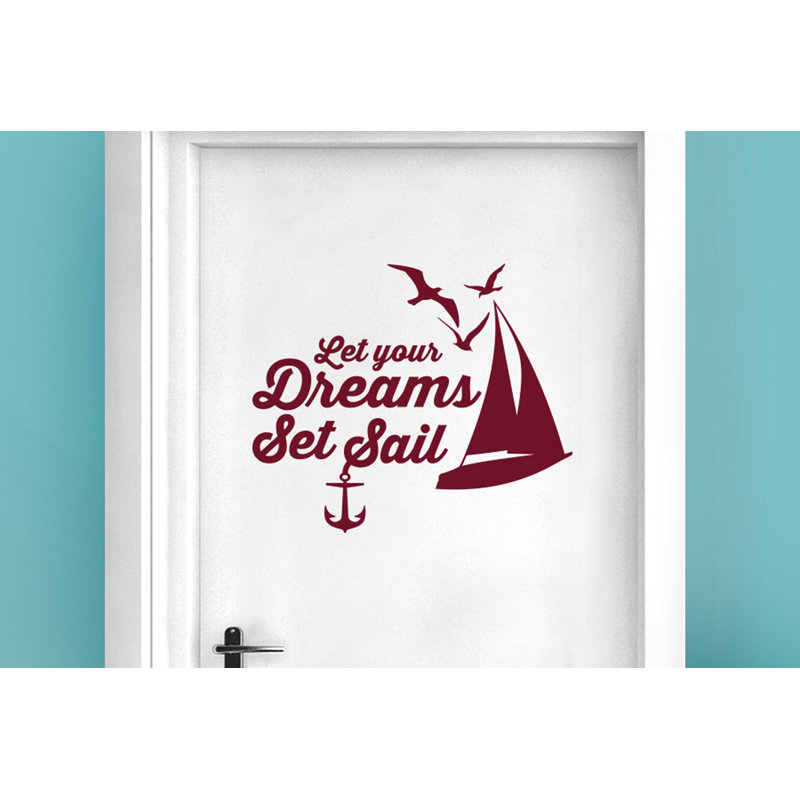 Nautical & Beach Wall Decal, Burgundy