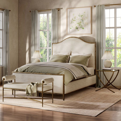 Lalia Modern Hammered Metal 4-Piece Bedroom Set