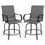 Ensemble de 2 tabourets d'extérieur avec accoudoirs, chaises de bar, gris-1427310552