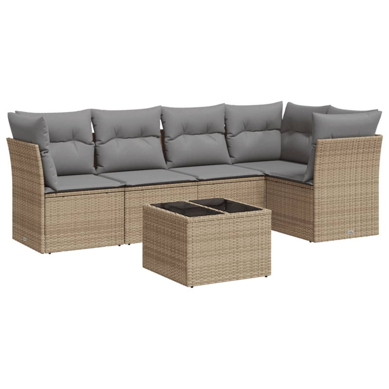  Ensemble de canapé de jardin beige, gris clair