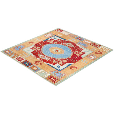 Overdyed Hand-Knotted Wool Modern-Contemporary Multi Area Rug 8' 3" x 9' 1"