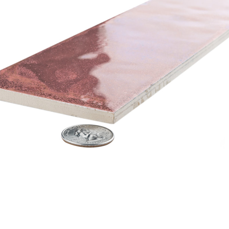 Luca 3" x 12" Ceramic Tile, Pink