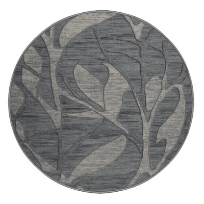 Machine Washable Abstract Gray Area Rug