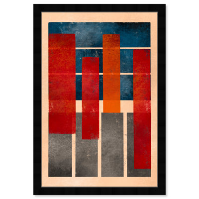 Geometric Red And Blue by Oliver Gal
