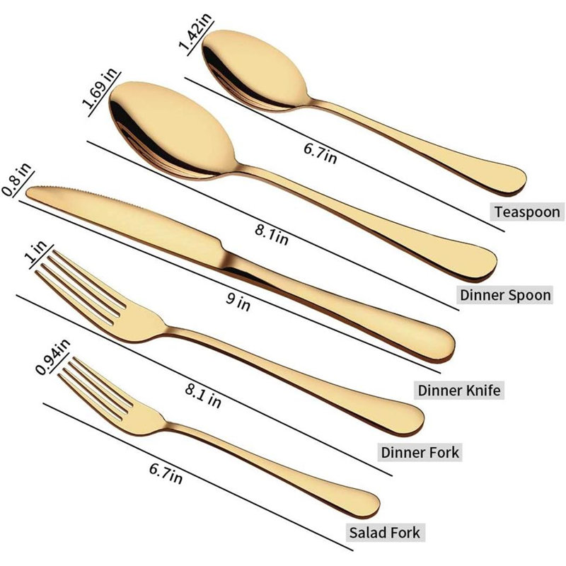 Gold Silverware Set For 8