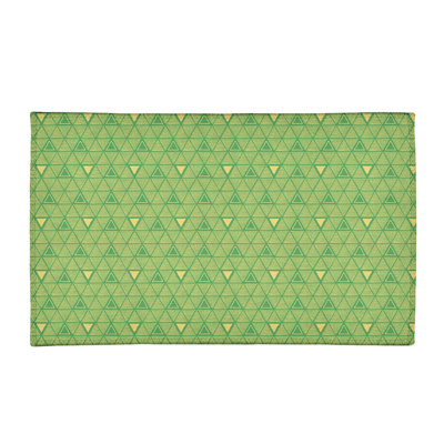 Tapis à triangles à main vert/vert/ivoire