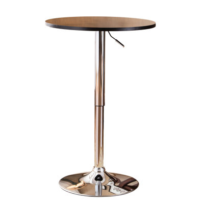 Adjustable Height Black Wood & Metal Table - 24" Wide Desk Fashionable Gas Lift Adjustability
