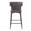 28 tabourets de bar à hauteur de comptoir de 28 po, de 2 chaises grises modernes avec repose-pieds en cuir de polyuréthane et métal rembourrés de mousse pour tabourets de 28 po (2), rembourrés et pratiques
