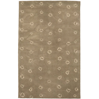 Tapis beige rectangulaire en laine touffeté à la main Ashleigh-Jo
