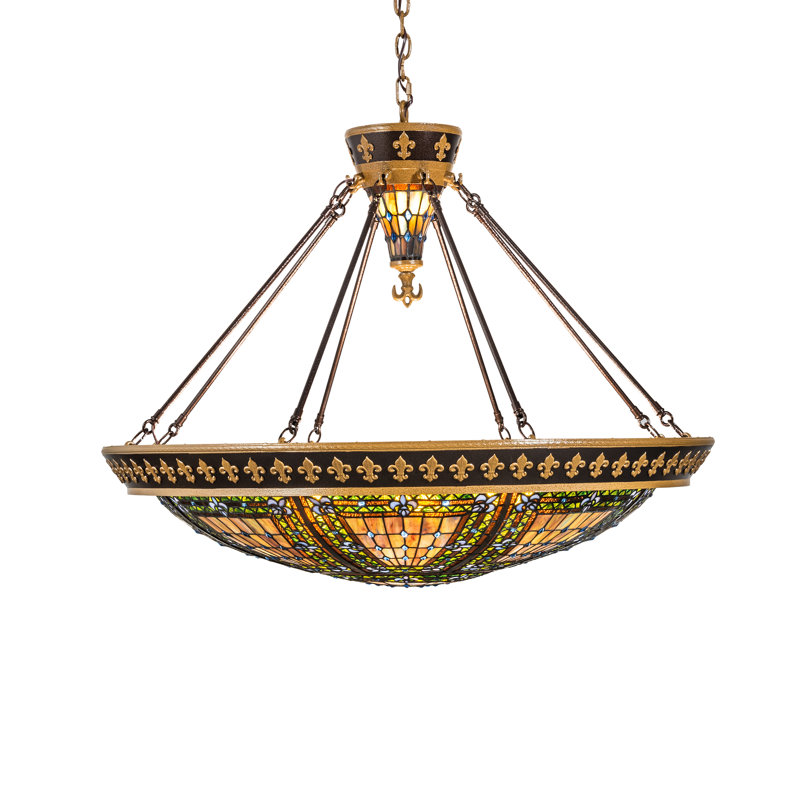 38" Wide Fleur-De-Lis Inverted Pendant