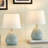Novack 14.5" Modern Blue Ceramic Table Lamp Set with Pre-Assembled White Linen Shade-814344445