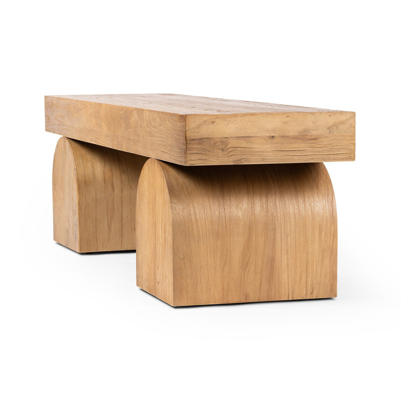 Francois 60" Solid Wood Bench, Reclaimed Natural Elm