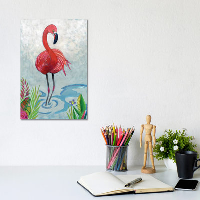 Vivid Flamingo II - Wrapped Canvas Painting