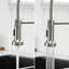 Robinet rétractable d'évier de cuisine en nickel brossé, poignée simple, jet double et jet avec, rotation de 360 degrés, opération facile