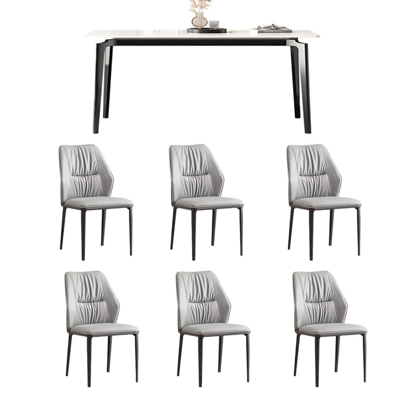 Ensemble de table et de chaises Minimalist Rock Plate, H 29,52 po x L 78,74 po x l 35,43 po