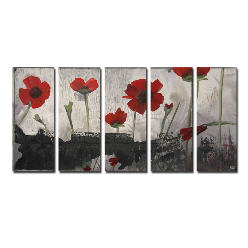 «Painted Petals II», ensemble de 5 impressions sur toile