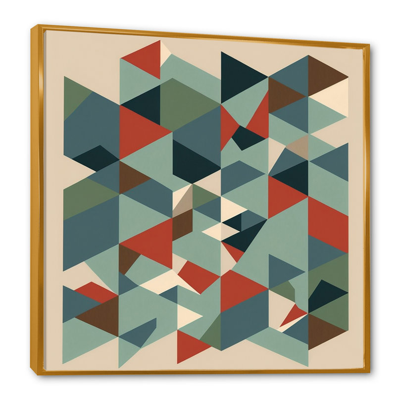 Christiona - reproduction sur toile avec cadre flottant, L 30 po x H 30 po, Or
