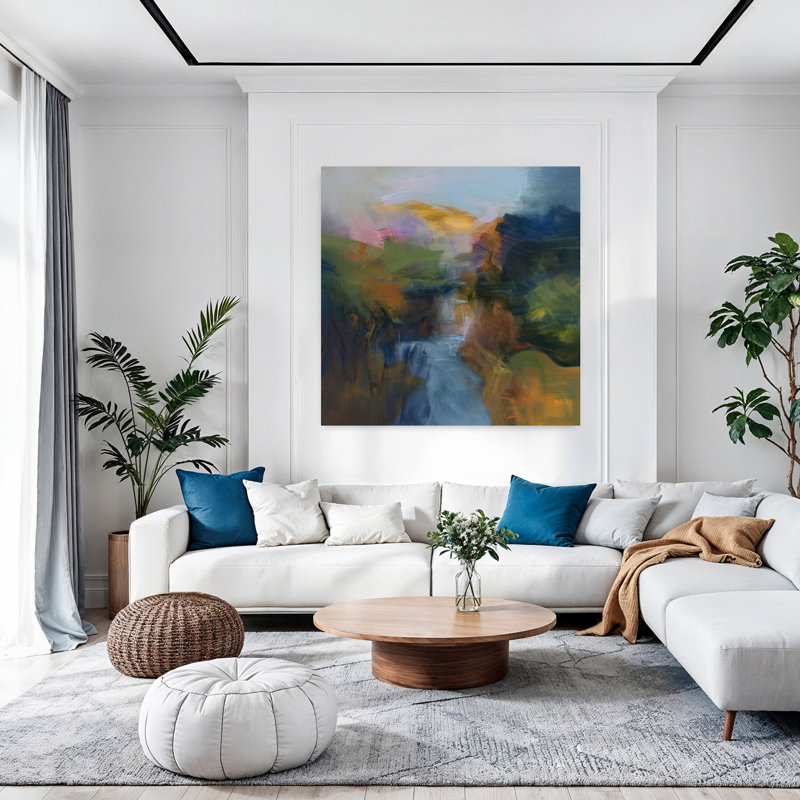 July Light Abstract Contemporary Art, 48" H x 48" W