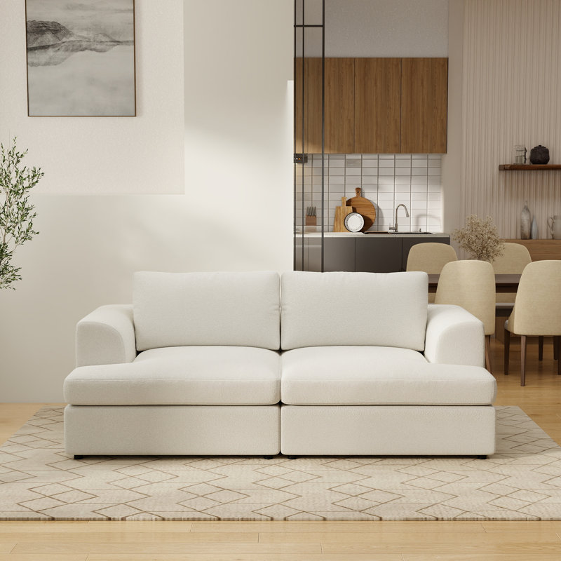 Canapé modulaire rembourré Akshata, White