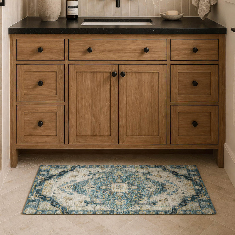 Machine Washable Indoor/Outdoor Chantille ACN2875 Global Rug, Teal, 2'6" x 3'10"