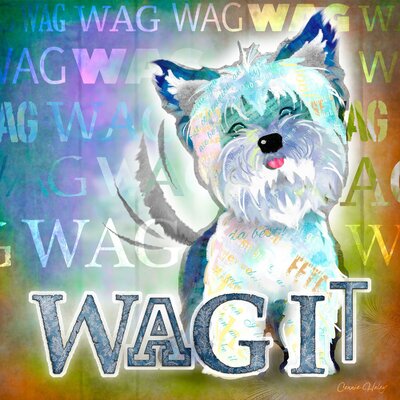 Wag It' by Connie Haley Painting Print on Wrapped Canvas -  Marmont Hill, MH-HALEY-02-C-24