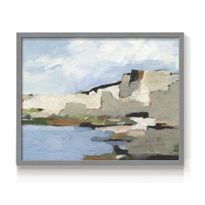 Falaises blanches II - reproduction encadrée - réaménageable, H 22 po x l 28 po, Gris