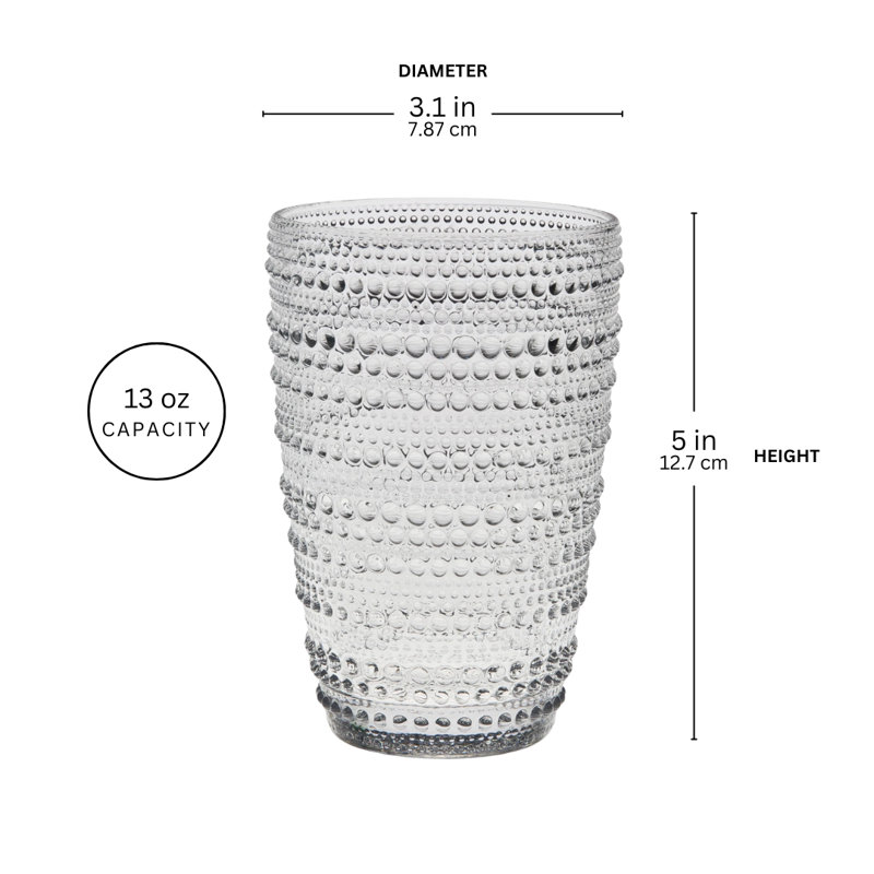 Isabeau 13oz. Handmade Crystal Drinking Glass Set