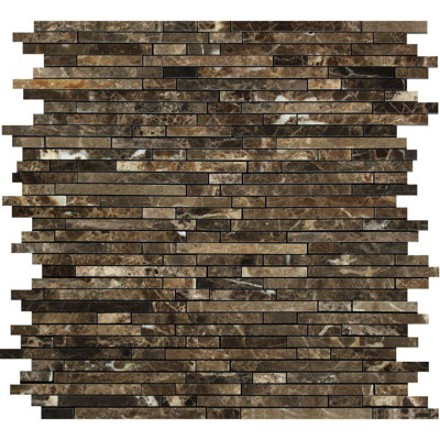 Emperador Marble Linear Mosaic Wall & Floor Tile